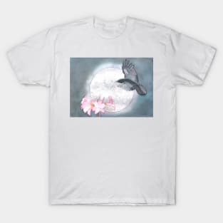 Midnight Raven, watercolor painting T-Shirt